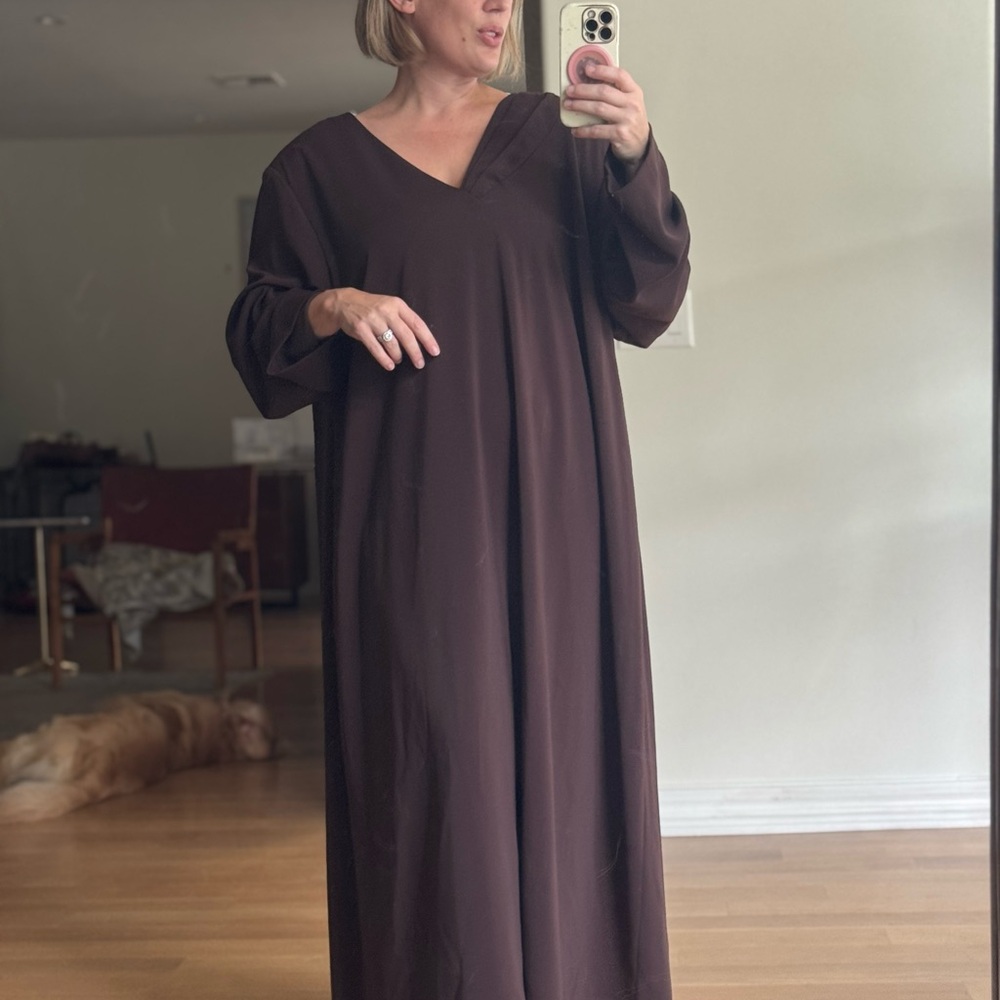 Vintage Bill Hamilton Chocolate Brown Maxi Dress One Size Mumu Glory for Women